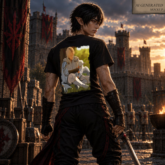 Caelen & the Griffin Hatchling — Cozy Fantasy T-Shirt | Elyndor