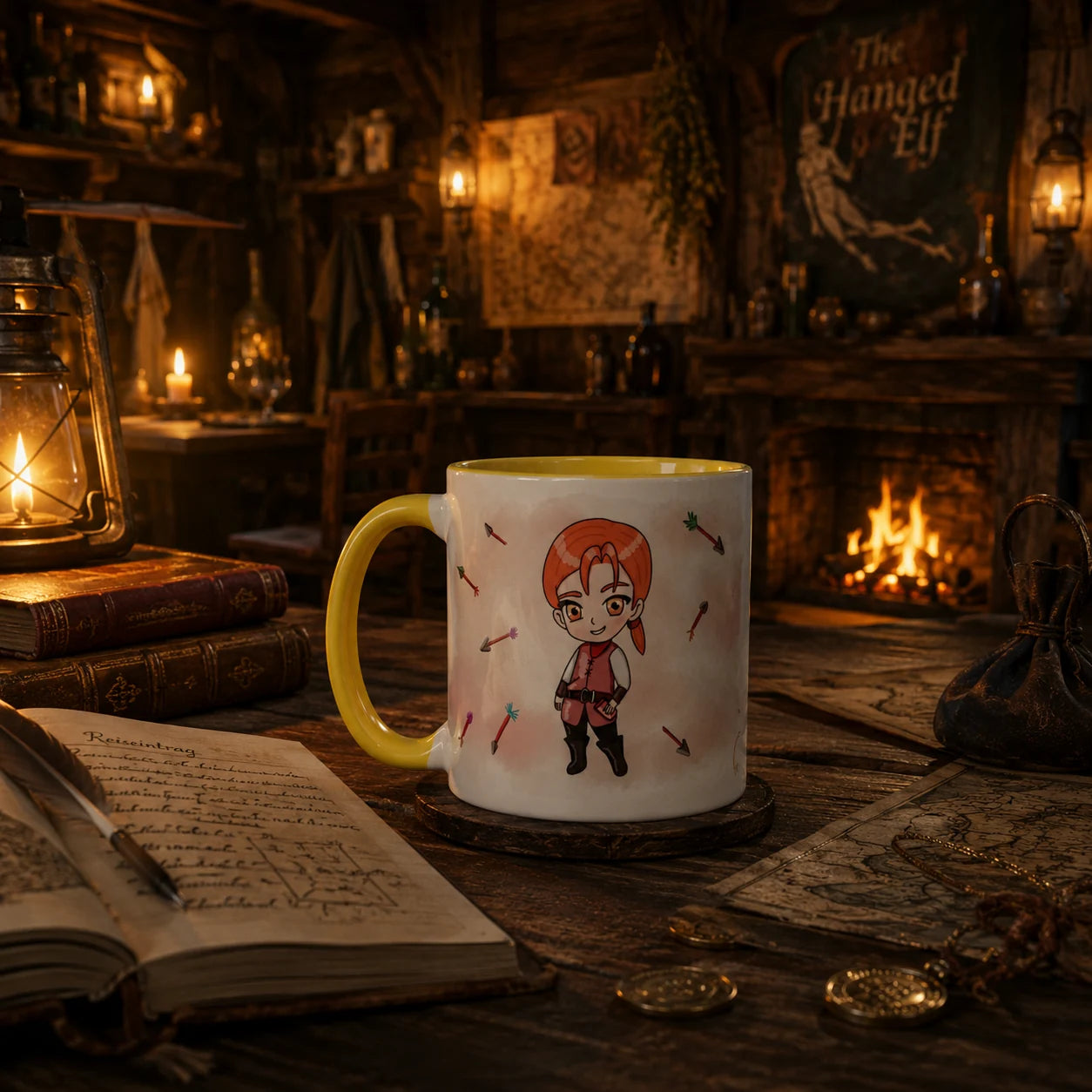 Tarric Vethrin – Chibi Adventurer & Storyteller Mug