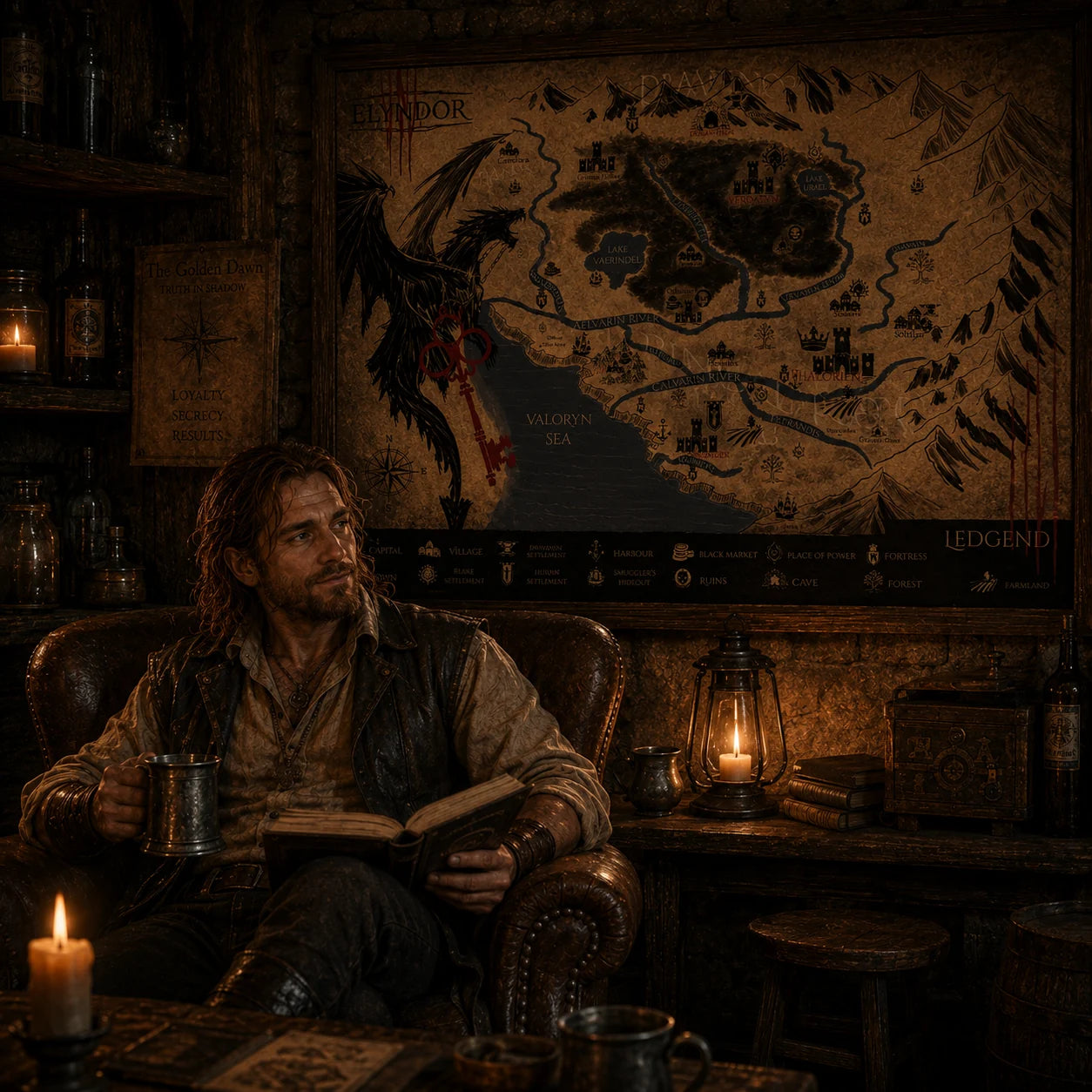 Map of Elyndor – Illustrated Fantasy World Poster