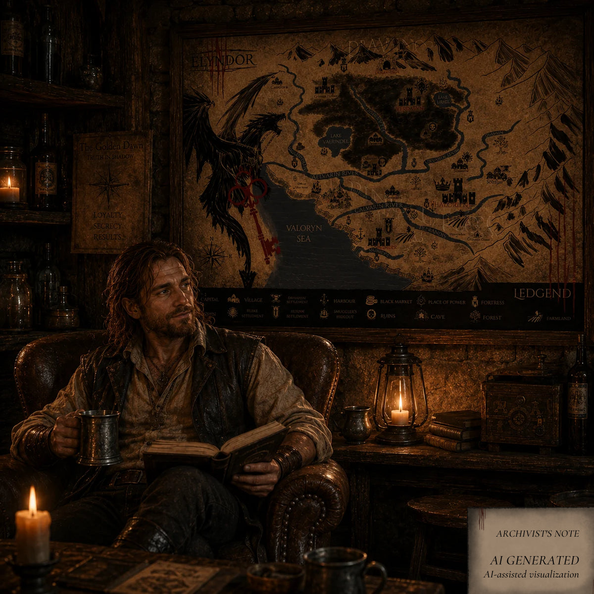 Map of Elyndor – Illustrated Fantasy World Poster