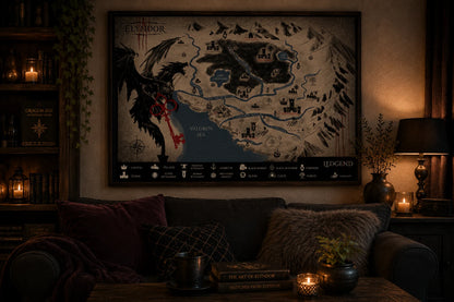 Map of Elyndor – Illustrated Fantasy World Poster