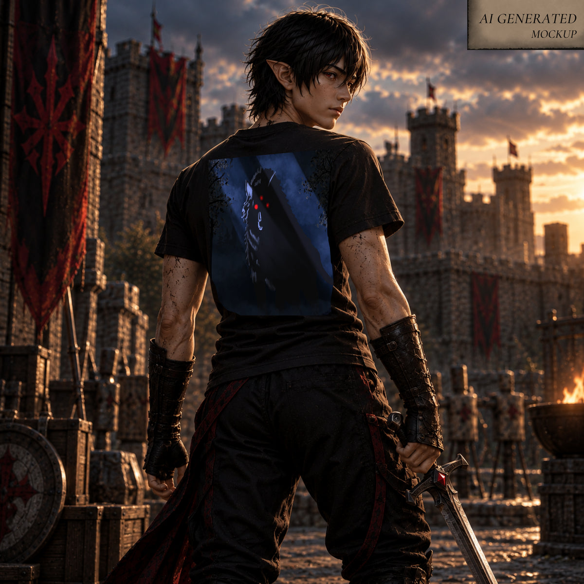 Grymvor — Three-Eyed Wolf Fantasy T-Shirt | Elyndor