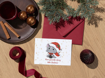 Großes Weihnachts-Geschenkset – Katze Tasse, Block & Sticker 🎄