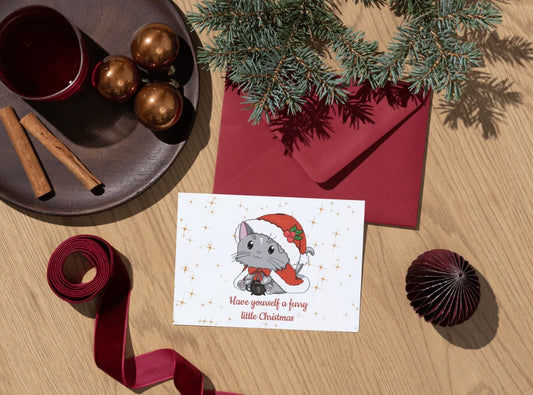 Kleines Weihnachtsgeschenk-Schreibset – Katze 🎄