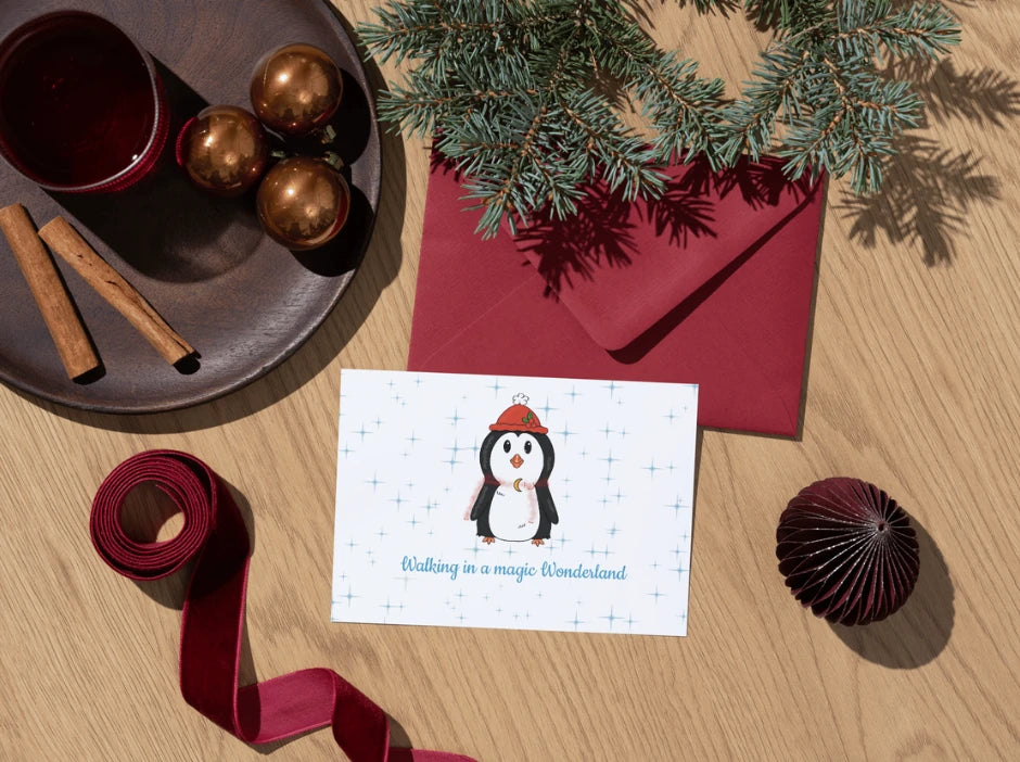 Kleines Weihnachtsgeschenk-Schreibset – Pinguin 🎄