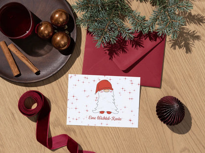 🎄 Lustiges Wichtelgeschenk-Set – Tasse & Wichtel-Karte