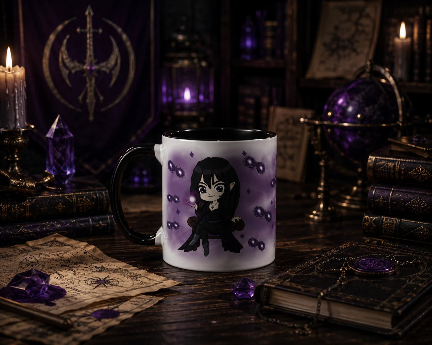 Miriana – Chibi Master Spy with Victorian Masks Mug