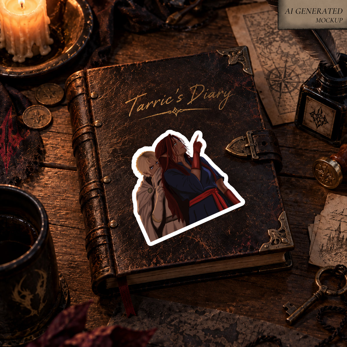 Naira & Caelen – Grimms Hollow Vinyl Sticker