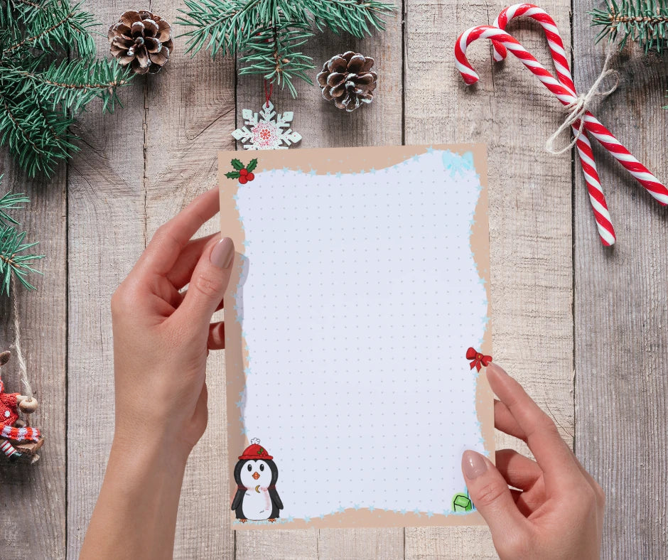 Kleines Weihnachtsgeschenk-Schreibset – Pinguin 🎄