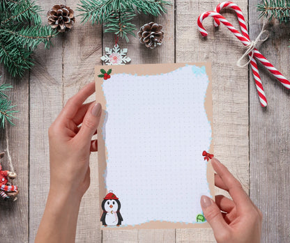 Kleines Weihnachtsgeschenk-Schreibset – Pinguin 🎄