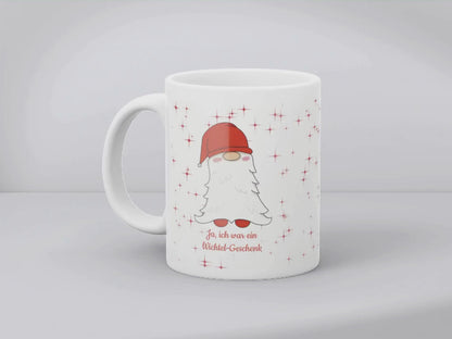🎄 Lustiges Wichtelgeschenk-Set – Tasse & Wichtel-Karte