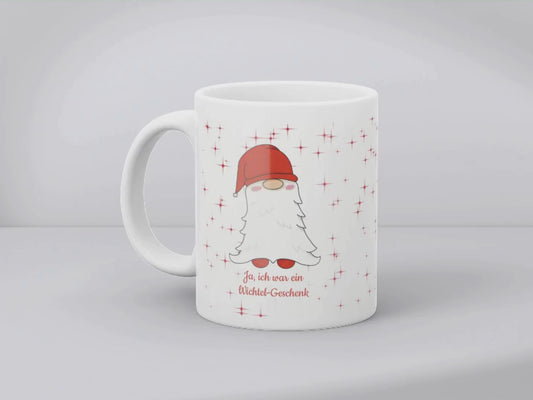 🎄 Lustiges Wichtelgeschenk-Set – Tasse & Wichtel-Karte