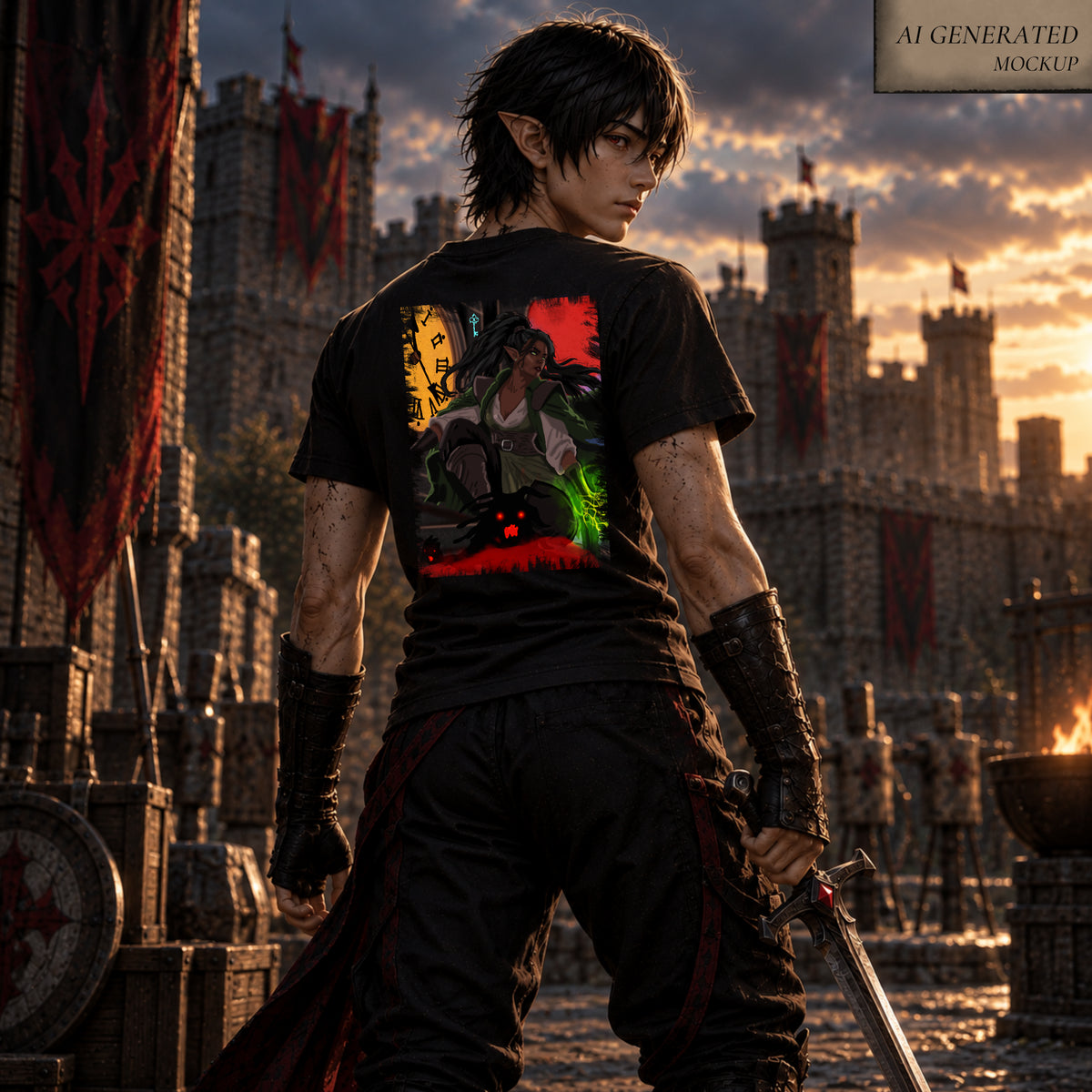 Seralya — Blood Moon | Gothic Fantasy T-Shirt | Grimms Hollow