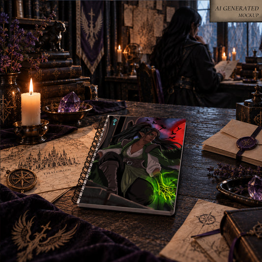 Seralya — Blood Moon Fantasy Spiral Notebook | Grimms Hollow