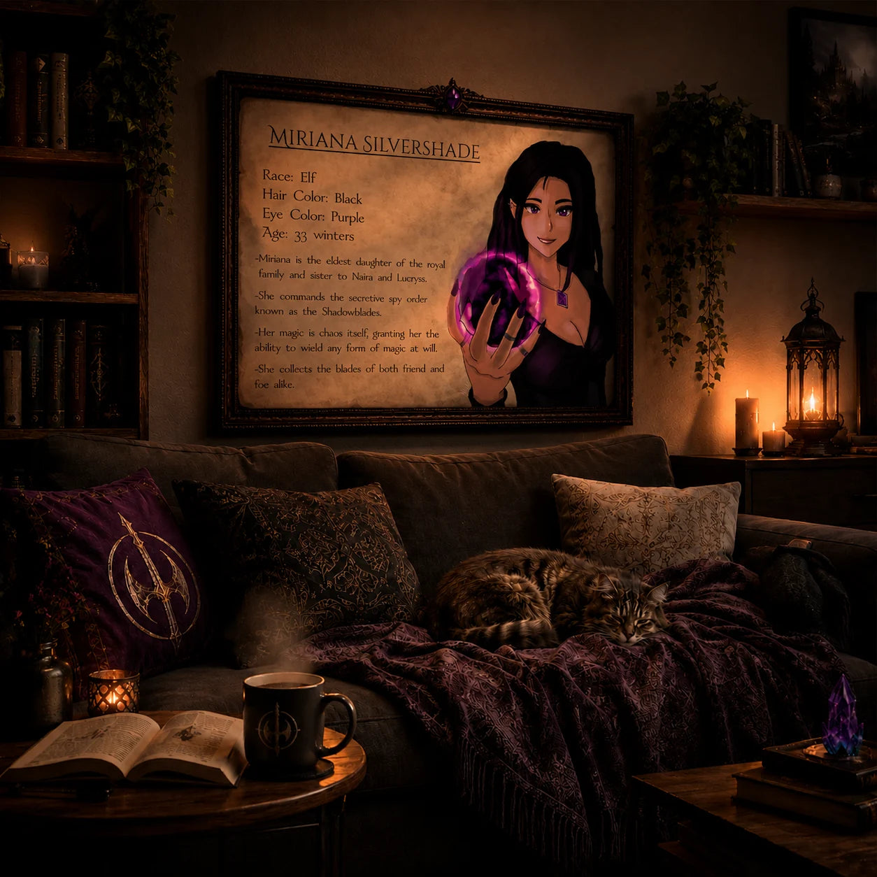 Miriana Silvershade – Character Sheet (A4 & A3)