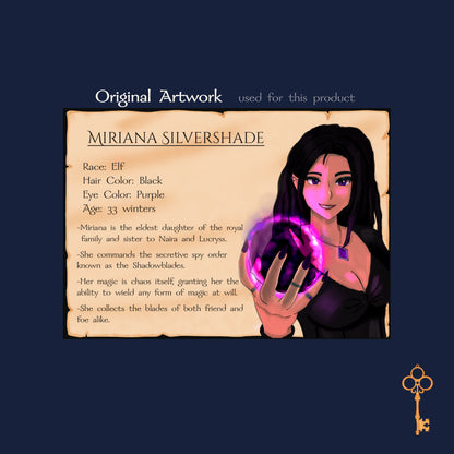 Miriana Silvershade – Character Sheet (A4 & A3)
