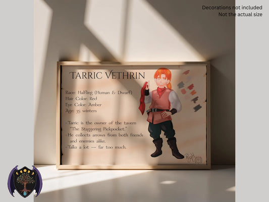 Tarric Vethrin – Master Storyteller of Elyndor (A4 & A3 Print)