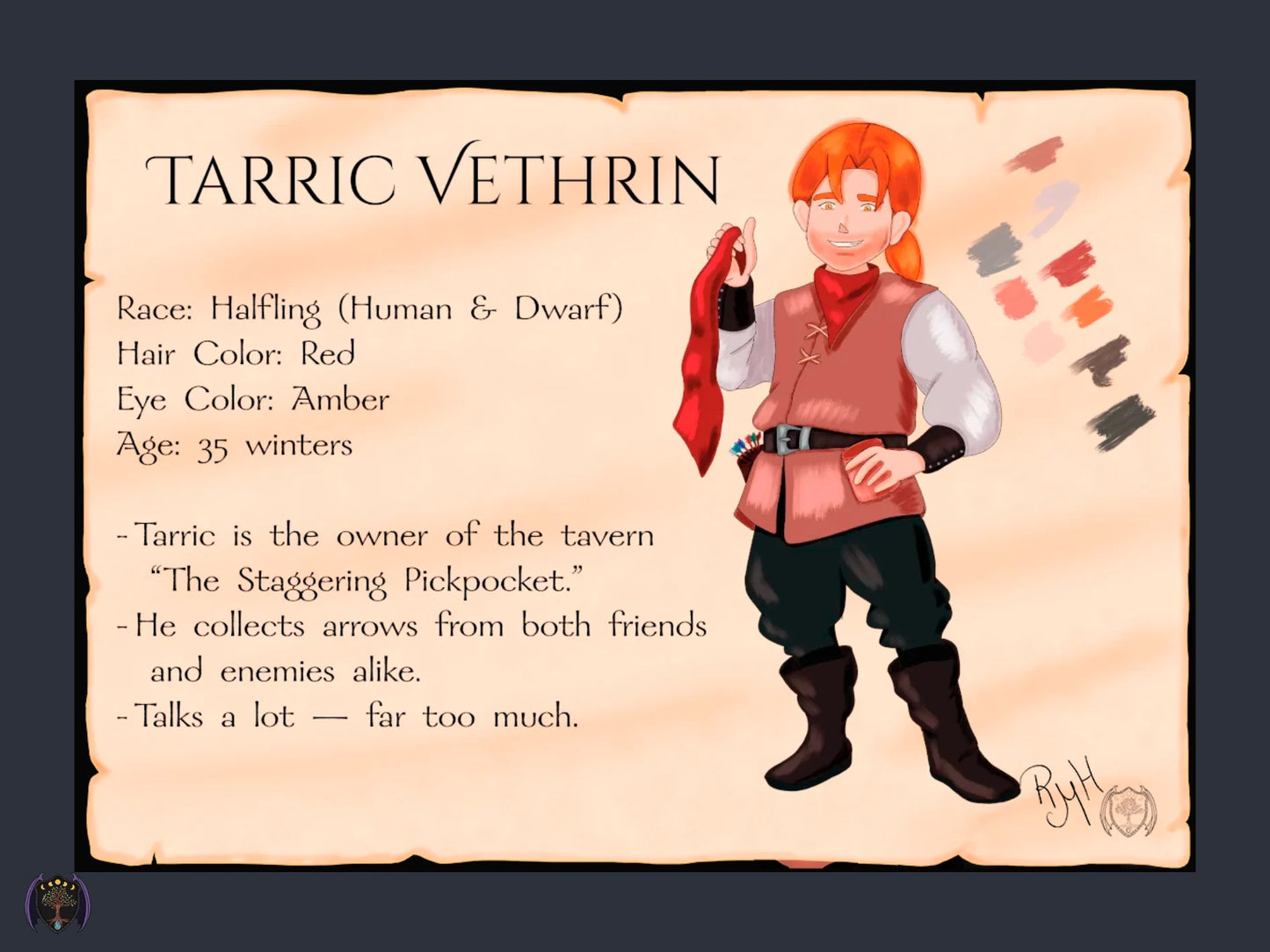 Tarric Vethrin – Master Storyteller of Elyndor (A4 & A3 Print)