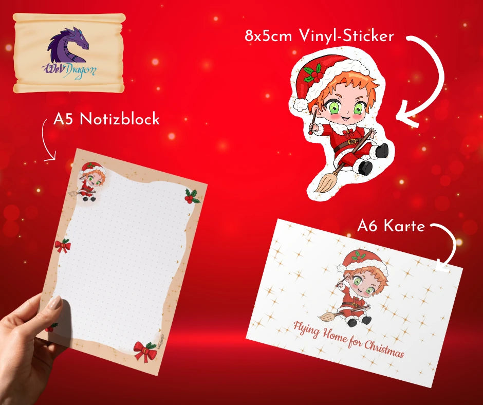 Kleines Weihnachtsgeschenk-Schreibset – Magier 🎄