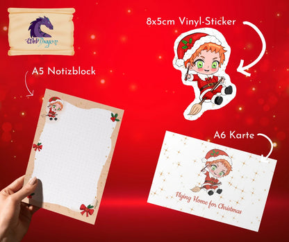 Kleines Weihnachtsgeschenk-Schreibset – Magier 🎄