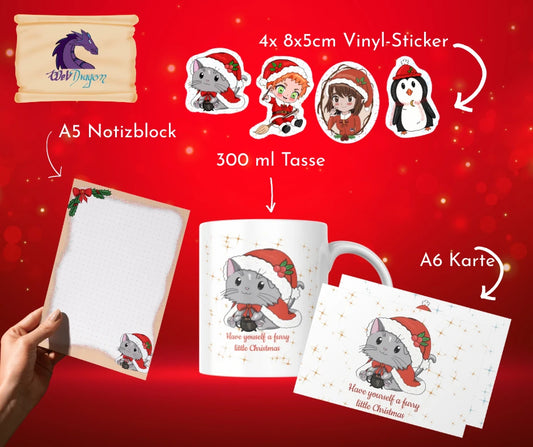 XXL Weihnachtsgeschenk-Set – Katze 🎄